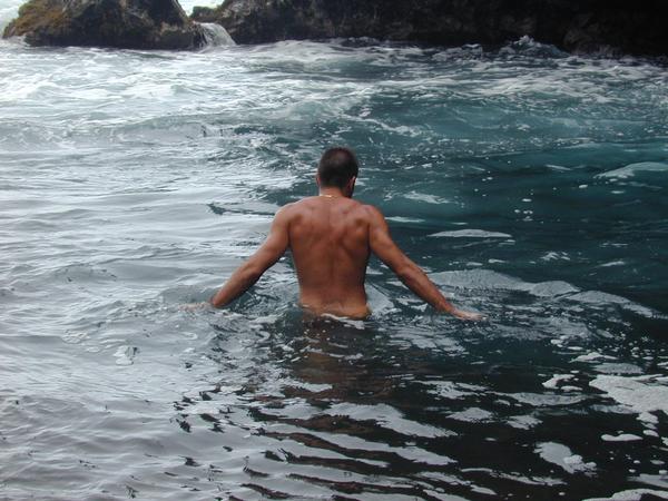 Marco swimming at red sand beach[1]